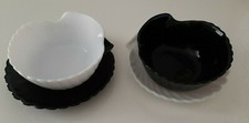 Coppetta piattino conchiglia aperitivo vintage bianco nero vetro LUMINARC