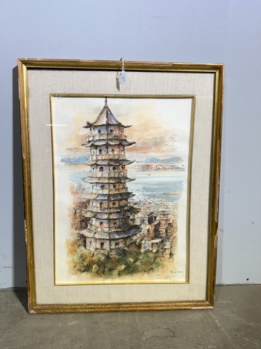 Acquarello primi 900 pagoda - acquarello, '900