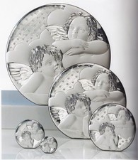 BOMBONIERE ICONA ANGELI CM 9 ARGENTO 925 BATTESIMO COMUNIONE CRESIMA  NOZZE 