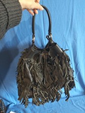 Borsa Da Spalla Hand Bag Scervino Nera Con Frange