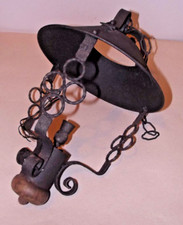 Antico lampione ferro battuto legno stile Ottecento opzione ampolla disponibili4