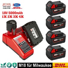 Pour Milwaukee ErsatzBatterie 18V 5Ah M18B5 M18 XC 48-11-1852 48-11-1860 Akku
