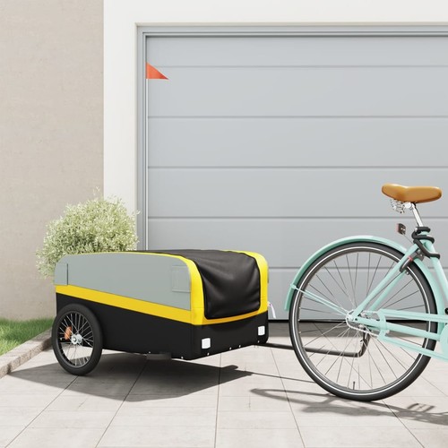 Vidaxl rimorchio bici - bici, nero