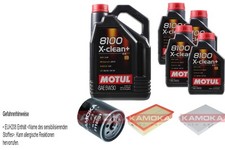 Kamoka Controllo Set Motul 8100 x-Pulire + 5W30 9L per Volkswagen Multivan VI