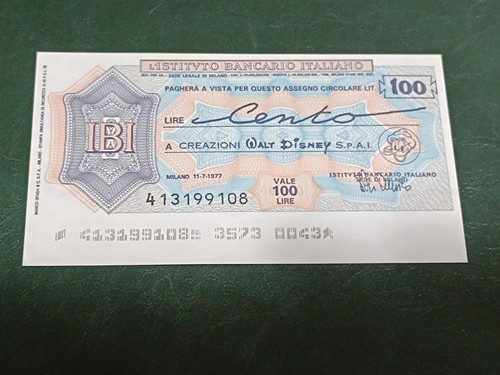 Miniassegno 100 lire istituto - 100,