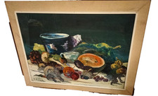 Alvaro Danti Olio su Tela NATURA MORTA cm 80x60 + cornice Firma a SX Originale