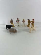 Bergen Farmers Farm people toy Figurines lot Hard plastic figures Pig Sheep Dog