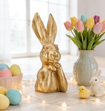 Gold Bunny Statue, Resin