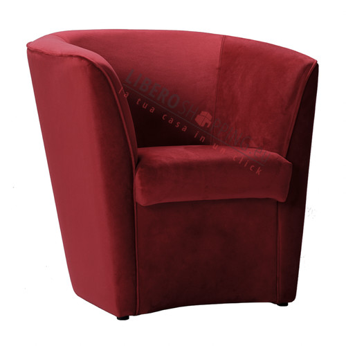 Poltrona velluto bordeaux - in,
