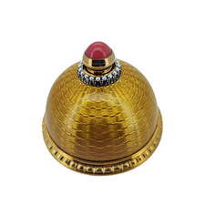 Bottiglia profumo vintage epoca imperiale Faberge smalto argento dorato perle rubellite