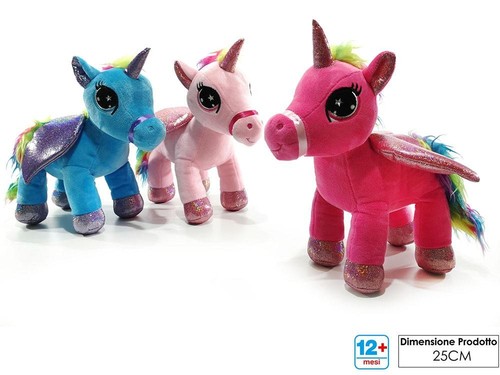 Peluche unicorno ali - c/ali, cm.28