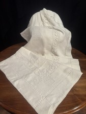 Antico  Grande Lenzuolo In Lino Ricamo A Mano Cm250x280 Perfetto - No Federe