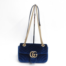 Autentica borsa a tracolla Gucci GG Marmont punto V scamosciata catena #42594