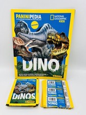 DINOS NATIONAL GEOGRAPHIC KIDS PANINIPEDIA Album +30 bustine di figurine Panini