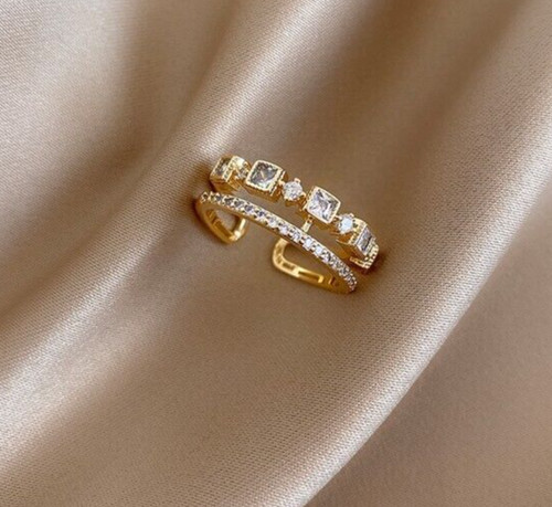 Anello donna oro zirconi - oro,