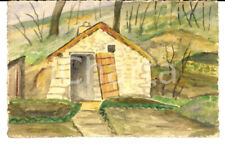 1917 FRANCIA Una cascina abbandonata nel bosco *Cartolina DIPINTA A MANO