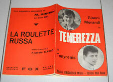 Spartito GIANNI MORANDI Tenerezza di TONY RENIS 1967 Spartiti COMPLETO