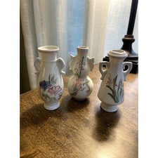 Vasi vintage cinesi in miniatura dipinti a mano, Cina, set di 3 doppia zucca