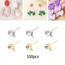 100 perni per orecchini con