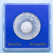 POLONIA 500 ZLOTYCH 1986 MW ARGENTO PROOF SILVER COIN MONETA NUMISMATICA