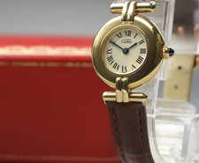 Orologio Vintage [Exc+5 Box] Cartier Must Colisee Vermeil 590002 Marrone Donn...