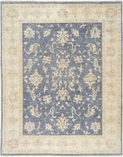 Tappeto Ziegler orientale persiano tappeto Chobi blu grigio beige Ghazni lana vergine Farahan