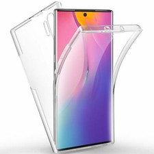 COVER per Samsung Galaxy Note 10 / 10+ (PLUS) CUSTODIA Fronte Retro 360 CLEAR