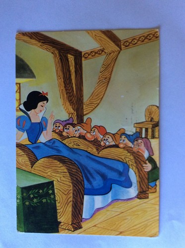 Cartolina biancaneve 7 - biancaneve, nani