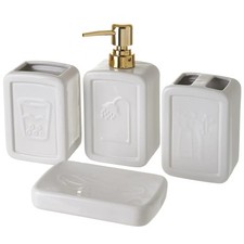 Set 4 Pezzi da Bagno Ceramica