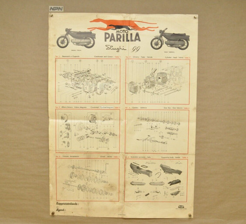 Poster ricambi moto vintage - ricambi,