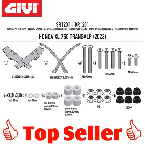 Givi sr1201 bauletto supporto - bauletto,
