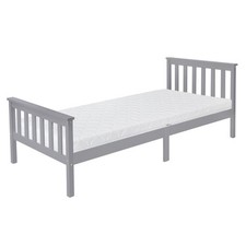 Lettino bambini adulti singolo grigio legno massello materasso 90x200 cm ragazzi
