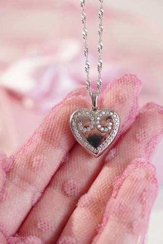 Ciondolo cuore diamante creato