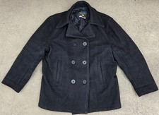 Cappotto I. Spiewak vintage uomo nero navale doppiopetto bottoni lana pea taglia 46