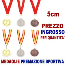 Lotto MEDAGLIE PREMIAZIONE SPORTIVE TORNEO ORO ARGENTO BRONZO 5cm MEDAGLIA GARA