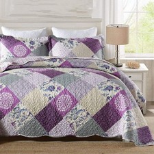 ENJOHOS Purple Patchwork Quilt