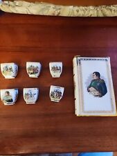 Set Porcellane Con Rifiniture In Oro 24kt. Napoleone Cognac Libro Con 6 Coppe