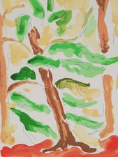 VIRGILIO GUIDI: ' Alberi ', Serigrafia cm. 70x50 Firmata, Numerata. STUPENDA!!!