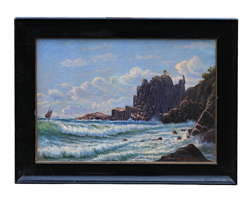 Paesaggio costiero dipinto - paesaggio,