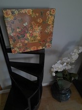 Scatola vintage shabby stile vittoriano inglese retró angeli rose farfalle...