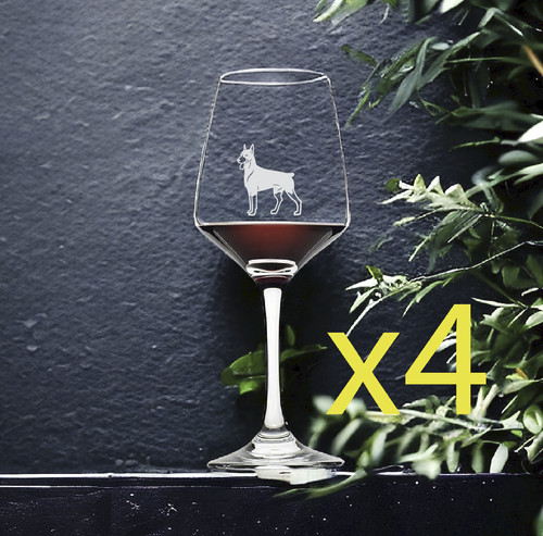 Bicchieri vino doberman x4 - bicchieri,