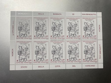 2025 Vaticano Foglietto 10 Francobolli Dedicazione Basilica San Benedetto Norcia