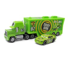Set 2 auto Disney Pixar n.82 cera lucida e camion Mack Hauler modellino pressofuso giocattolo