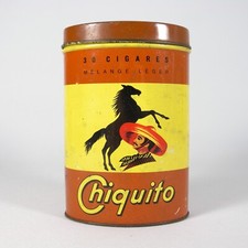 U648 SCATOLA BARATTOLO DI IN LATTA SIGARI CHIQUITO VINTAGE TIN BOX CIGARES VUOTA