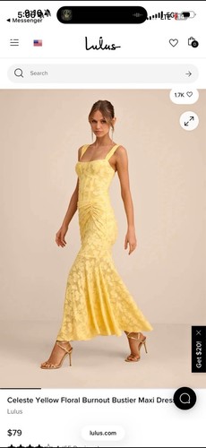 Maxi abito giallo - , medio