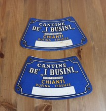 2x etichette vino Cantine De I Busini Chianti Rufina Firenze Nicolodi damigiana 