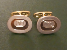 Gemelli In tono Oro e Acciaio Valentino Garavani, Vintage anni 70