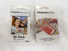 Carta zincata premium Polaroid 2x3 50 fogli + 100 mini adesivi bordi foto