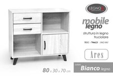 MOBILETTO SCAFFALE LIBRERIA BASSA ARMADIETTO ANTA CASSETTI RIPIANI 80*30*70