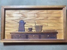 Vassoio intarsiato vintage in